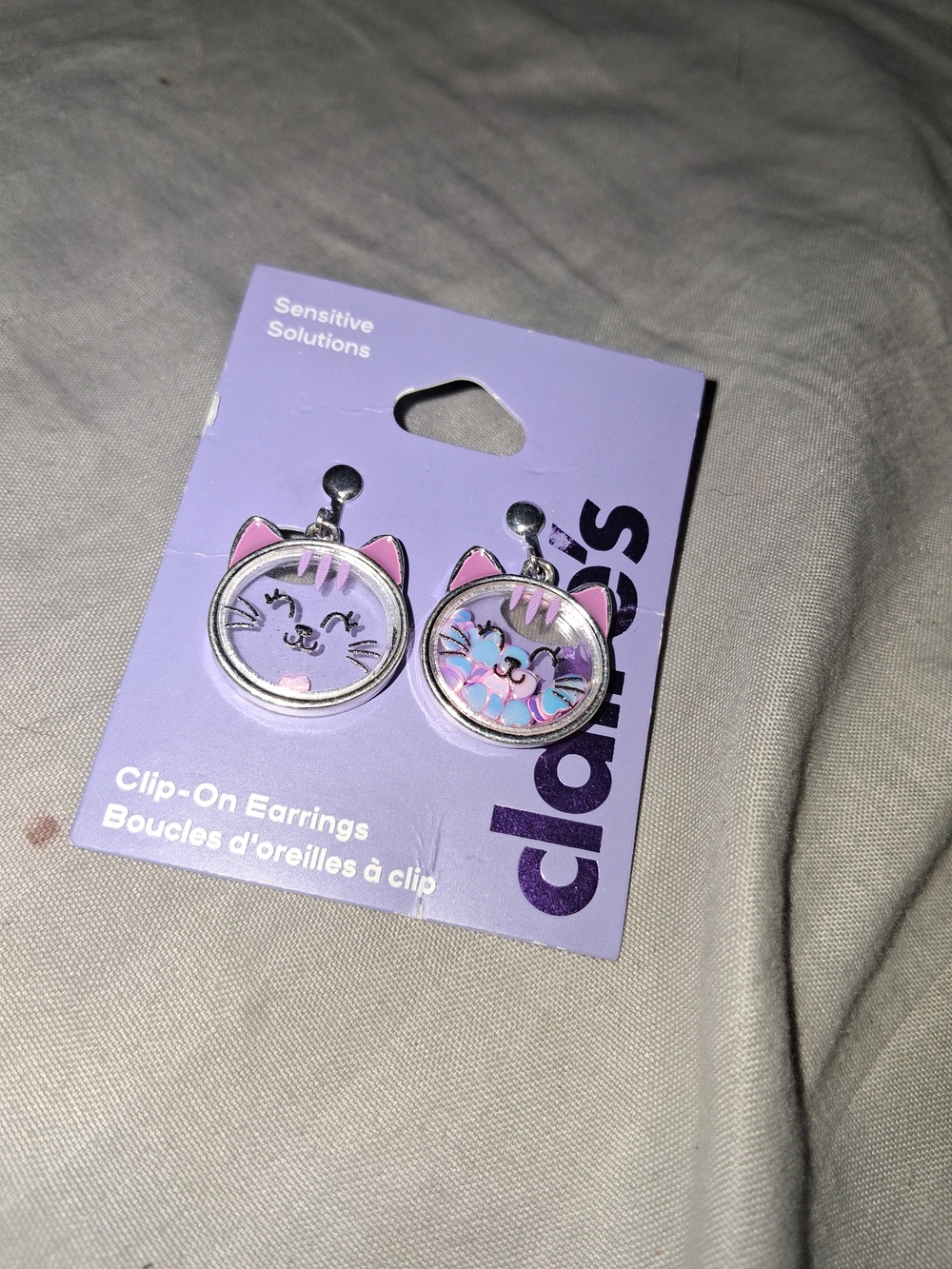 Claire's Kids Pink Cat Clip-On Earrings